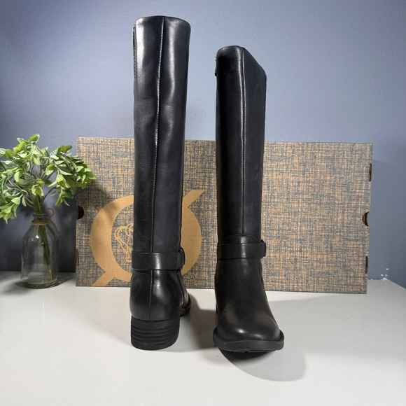 Born Saddler Black Leather Knee High Boots Women Size 5 M - Picture 5 of 10
